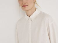 Рубашка изо льна с вискозой, Белый