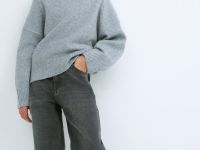 Прямые джинсы для девочек, Серый