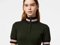 Женское платье Lacoste приталенного кроя с высоким воротом на молнии