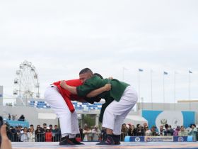 Стали известны победители соревнований по мас-рестлингу и борьбе корэш на Сабантуе