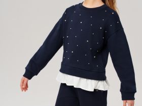 Джемпер из футера для девочки