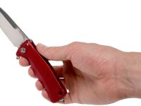 Нож складной LionSteel SR22A RS Mini, сталь Uddeholm Sleipner® Satin Finish, рукоять алюминий (Solid®), красный