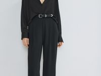 Широкие брюки с эластичным поясом, Черный