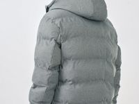 Утеплённая куртка с капюшоном и бесшовной стёжкой, Серый