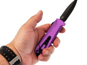 Автоматический нож Daggerr Кощей Purple, сталь D2, рукоять алюминий