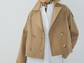 Укороченный плащ, Бежевый