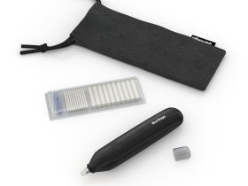 Ластик электрический Berlingo "Eraze", 20 сменных ластиков, мешочек для хранения, PVC бокс