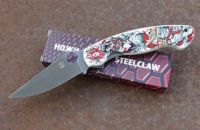 Складной нож Steelclaw Боец-3, сталь VG-10, рукоять G10, белый, рисунок