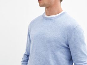 Базовый вязаный джемпер, Голубой
