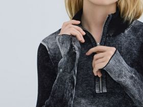 Джемпер-анорак с эффектом стирки, Серый