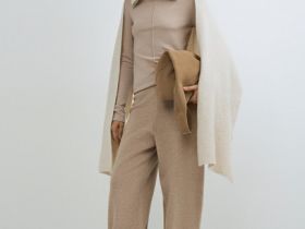 Шарф с воротником на молнии, Бежевый