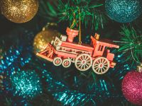 Игрушка деревянная "IDH Center" Ретро паровоз 3020