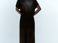 Футболка с декором у выреза, Черный