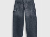Джинсы объёмного кроя для девочек, Серый