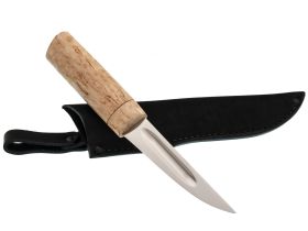 Кованый нож Северный малый, сталь 95Х18, карельская береза