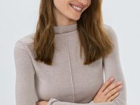 Лонгслив с шерстью, Бежевый