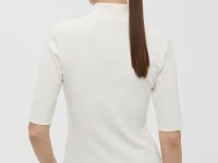 Джемпер с коротким рукавом и воротником-стойкой