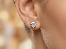 Пусеты из белого золота э4712пс02260358