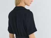 Платье-рубашка со съемным поясом, Черный