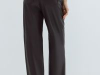 Прямые брюки из искусственной кожи, Фиолетовый