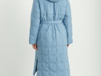 Стеганое утепленное пальто с капюшоном