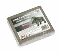 Пластилин скульптурный Гамма 500 г серый мягкий