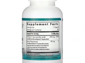 Nutricology, Витамин C 500 без ГМО с ягодными полифенолами, 90 вегетарианских капсул