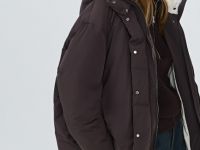 Утеплённая куртка с капюшоном, Коричневый