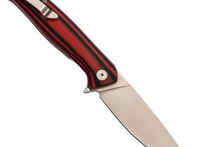 Нож складной Амур, сталь AUS10, рукоять G-10 черно-красная