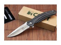 Складной нож CRKT Ripple Charcoal Combo, сталь Acuto 440, рукоять нержавеющая сталь 420J2