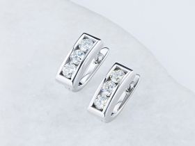 Серьги из белого золота с бриллиантами э0901сг08200954