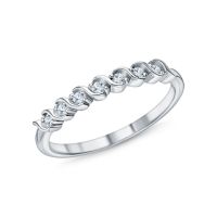 Серебряное кольцо с бриллиантами выращенными