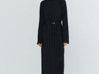 Трикотажное платье с ремнём, Черный