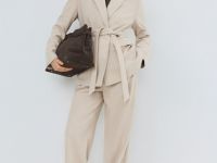 Жакет с поясом, Бежевый