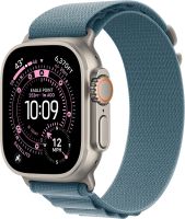 Умные часы Apple Watch Ultra 3 49 мм титановый корпус «Натуральный титан», с голубым нейлоновым ремешком S/M