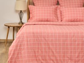 Постельное белье полукомплект Quadretti, кораллово-розовое