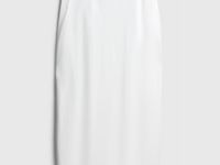 Прямая юбка миди из искусственной кожи, Белый