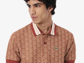 Мужское поло Lacoste классического кроя с монограммой