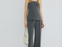 Топ-корсет с рельефами, Серый