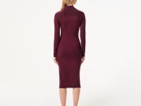 Женское облегающее длинное платье Lacoste на молнии с длинным рукавом