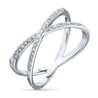 Классическое кольцо из белого золота с бриллиантами э4701кц05152300