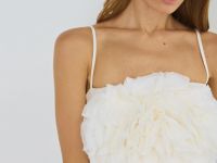 Топ с декором в виде цветка, Бежевый