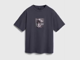 Футболка оверсайз с принтом, Серый