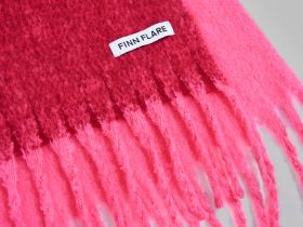 Двухцветный шарф с бахромой