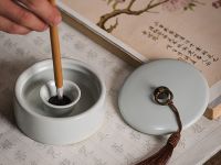 Многофункциональная чаша с крышкой для туши и воды (белый)