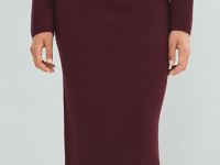 Вязаная юбка миди, Фиолетовый