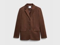 Однобортный жакет из замши, Оранжевый