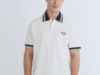 Поло из хлопка с принтом, Белый