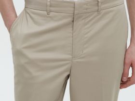 Брюки из хлопка полуприлегающего силуэта