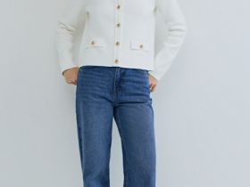 Широкие джинсы из плотного денима, Синий